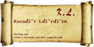Kocsár Lóránt névjegykártya