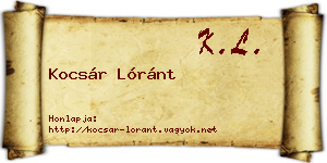 Kocsár Lóránt névjegykártya