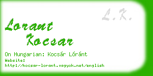 lorant kocsar business card